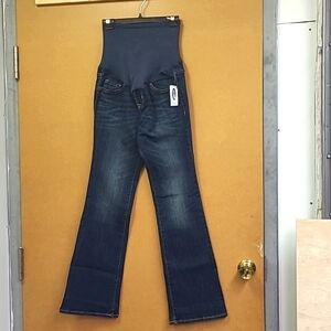 Old Navy Size 1 Dark Wash Boot Cut Full Panel Materntiy Jeans